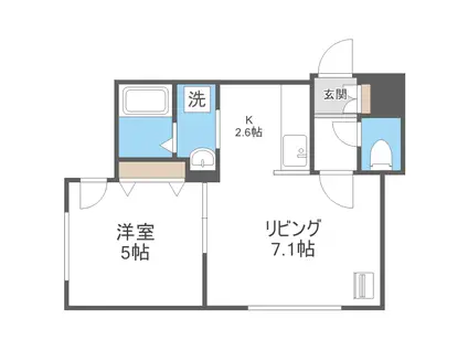 タカライーストプレイス(1LDK/1階)の間取り写真