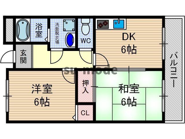 ルヴェール太田(2DK/2階)の間取り写真