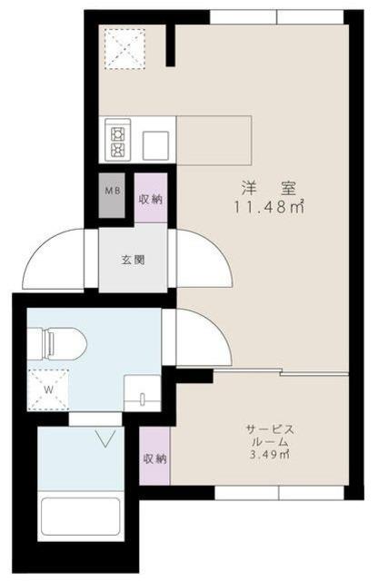 ヴァンベール東日暮里(ワンルーム/2階)の間取り写真