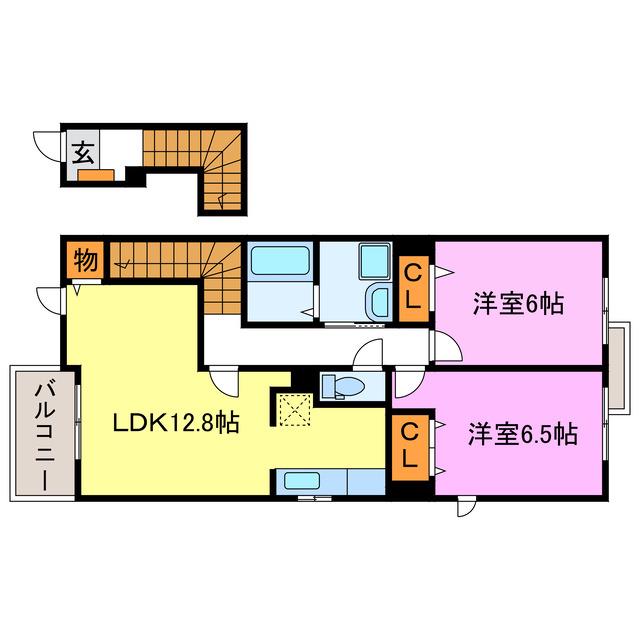 サンレミ アニメート(2LDK/2階)の間取り写真