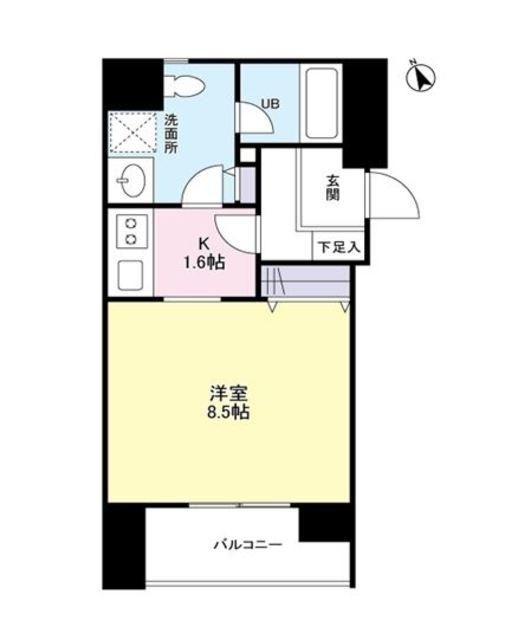 オーキッドプレイス(1K/2階)の間取り写真