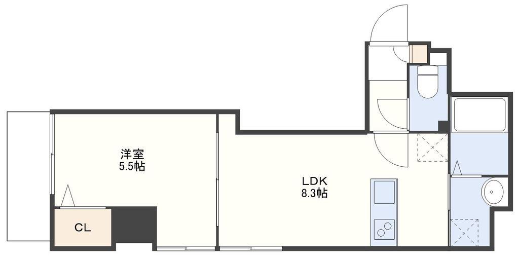 オルカ銀屋(1LDK/7階)の間取り写真