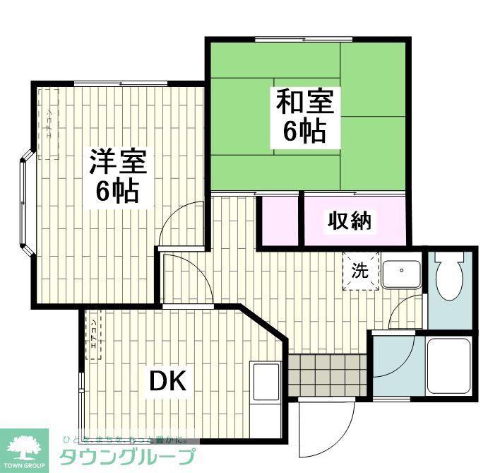 グリーンハイツ代官(2DK/1階)の間取り写真