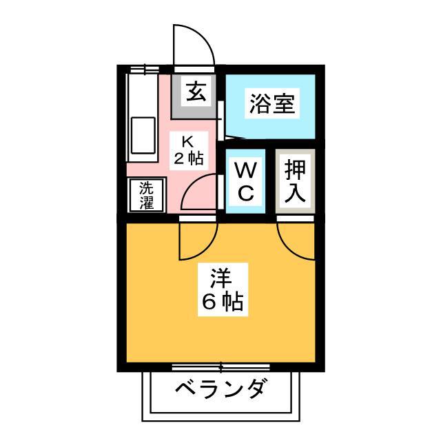 フローレンス富岡 B棟(1K/2階)の間取り写真