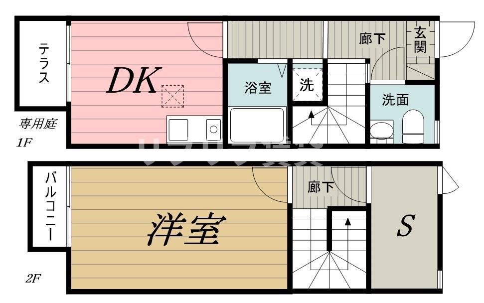 グレイス浜野A(1SDK/1階)の間取り写真