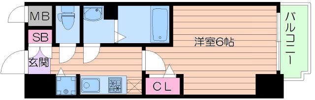 プレサンス新大阪コアシティ(1K/12階)の間取り写真