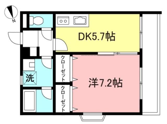 南原壱番館(1DK/1階)の間取り写真