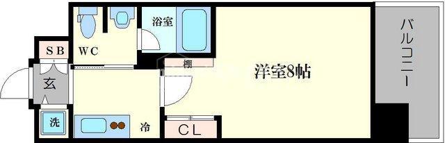 エスライズ北堀江スワン(1K/11階)の間取り写真