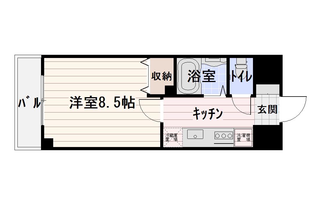 アルベール教育大前(1K/5階)の間取り写真