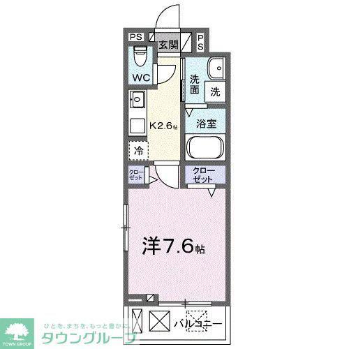 カンパニュール(1K/2階)の間取り写真
