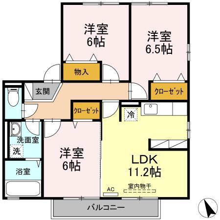ボヌール24(3LDK/2階)の間取り写真
