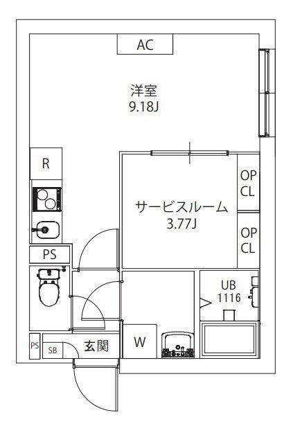 AXIA M-CITY武蔵小山(ワンルーム/B1階)の間取り写真
