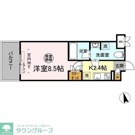 メゾンボヌール(1K/6階)の間取り写真