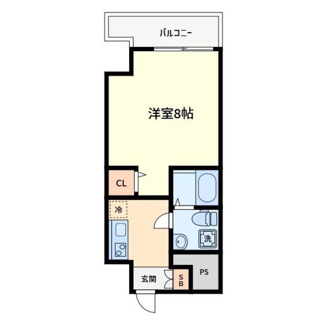 ラシーヌ宿院(1K/10階)の間取り写真
