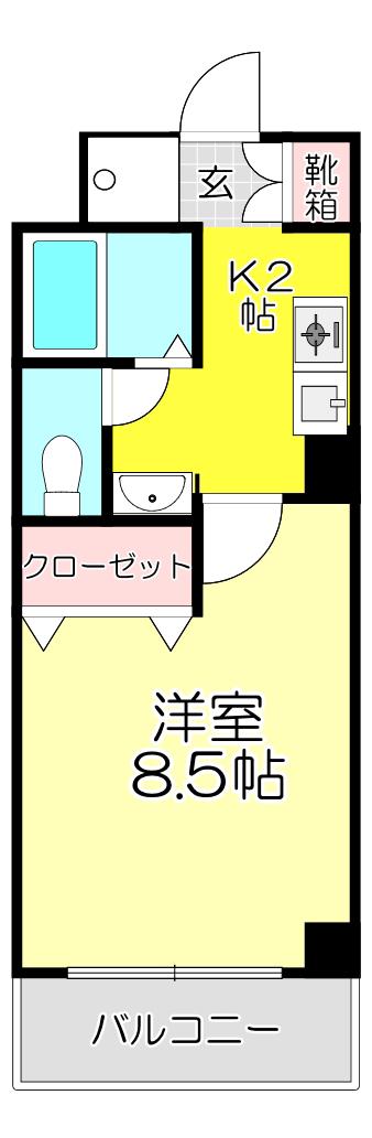Mプラザ布施弐番館(1K/7階)の間取り写真