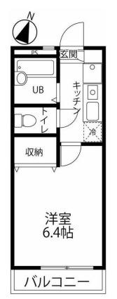 リリックコート中根ヒルズ(1K/1階)の間取り写真