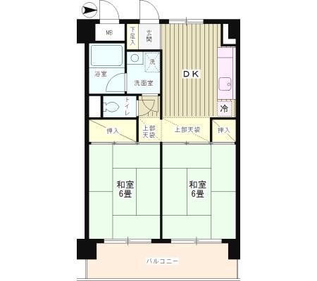 ガーデンハイム上北沢(2DK/4階)の間取り写真