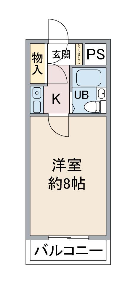 メゾン鶴里(1K/4階)の間取り写真