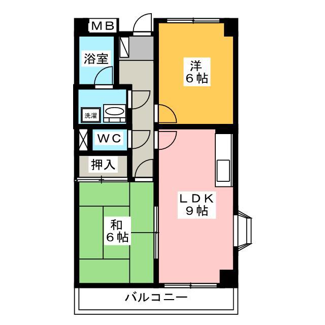 ファミーユ鎌倉(2LDK/3階)の間取り写真