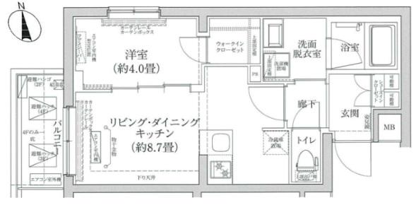 アイル グランデ赤羽(1LDK/4階)の間取り写真