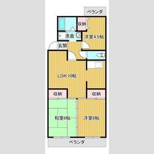 コンフォート・ウンノ(3LDK/1階)の間取り写真
