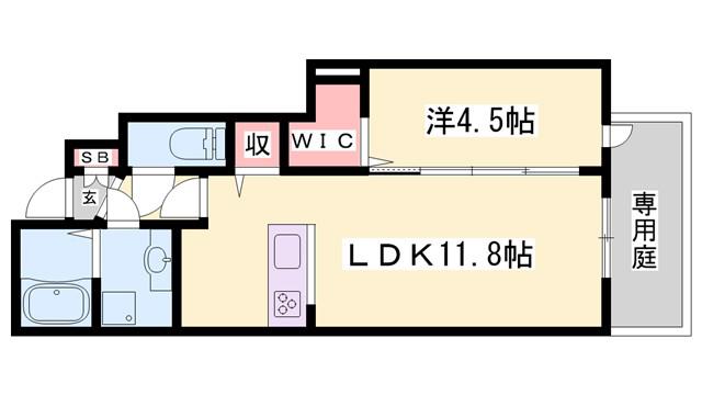 サニーDハウス芝町イースト(1LDK/1階)の間取り写真