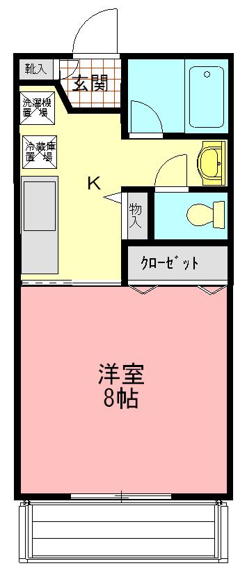 リポーゾカワイ(1K/2階)の間取り写真