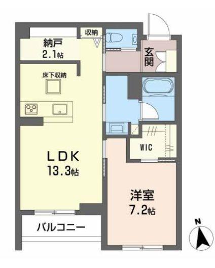 富岳五橋(1SLDK/1階)の間取り写真