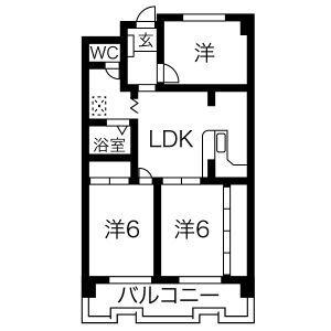 ルミエールI(3LDK/2階)の間取り写真