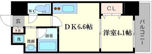 アザレア梅田(1DK/7階)の間取り写真