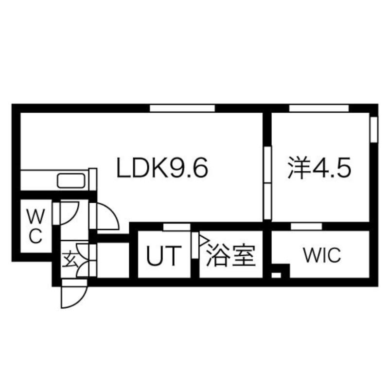 レジデンス南郷通16丁目北 A(1LDK/3階)の間取り写真