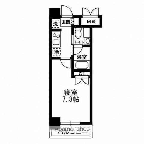 レジディア月島III(1K/8階)の間取り写真
