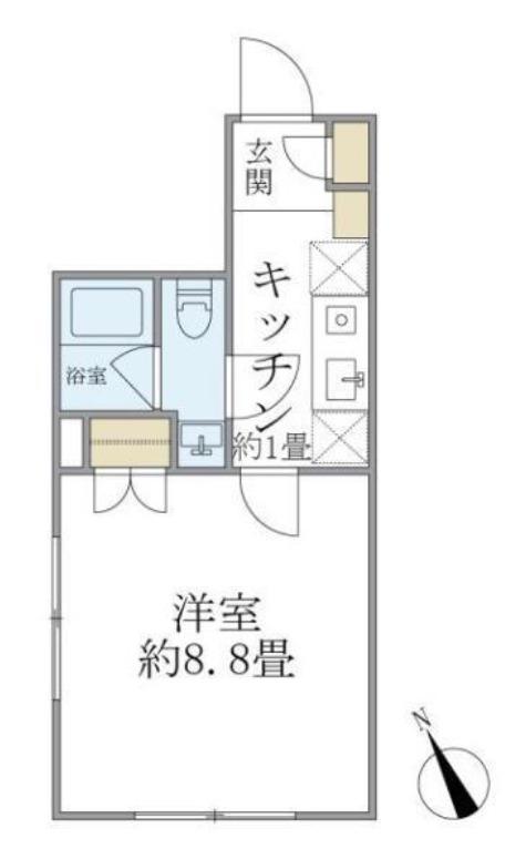 コンポジット門前仲町サウス(1K/4階)の間取り写真