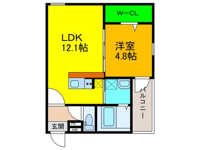 フジパレス高石駅南II番館(1LDK/2階)の間取り写真
