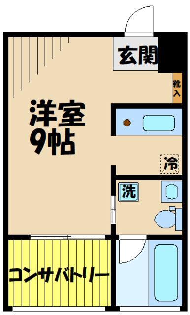 GARDENS FLAT(1K/2階)の間取り写真