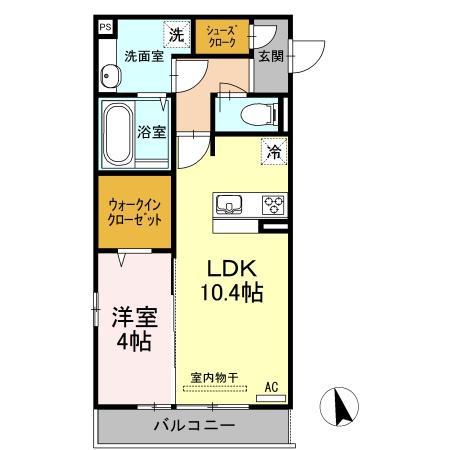 ARIA(1LDK/2階)の間取り写真