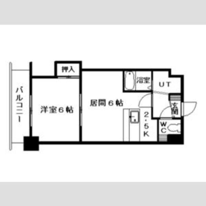 フェアフィールド菊水(1DK/6階)の間取り写真