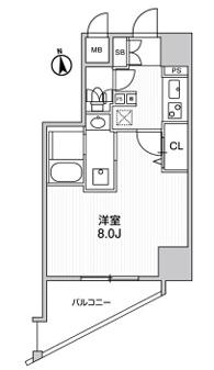 ルネサンスコート浅草(1K/3階)の間取り写真