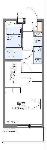 レオパレスウエストシティー(1K/1階)の間取り写真