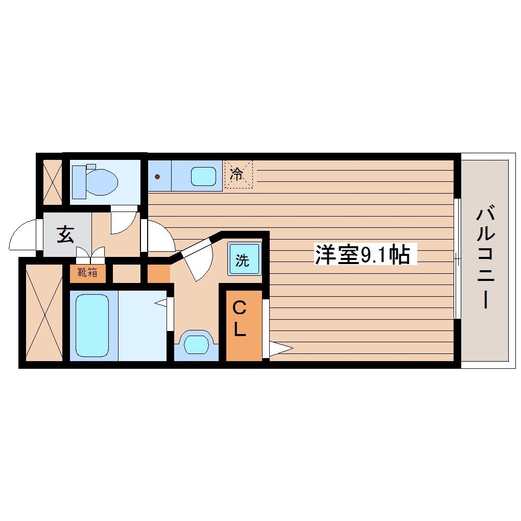 108二十人町(ワンルーム/8階)の間取り写真
