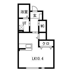 S.T.HOUSE鍛冶町(1K/1階)の間取り写真