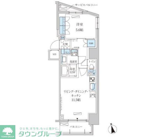 パークアクシス東上野(1LDK/10階)の間取り写真