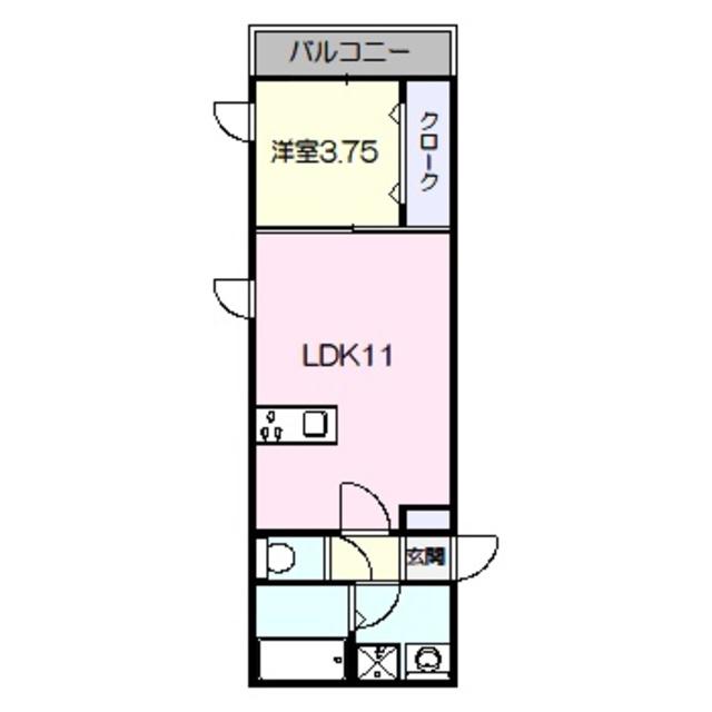オアシスII(1LDK/2階)の間取り写真