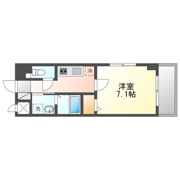 マンション嘉利吉 II(1K/2階)の間取り写真