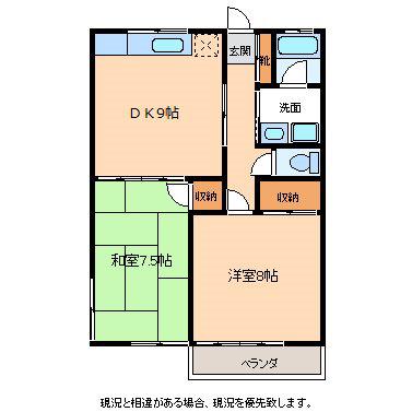 仁木ハイツ(2DK/2階)の間取り写真