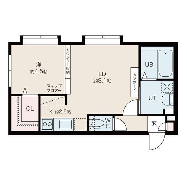 CREA新札幌(1LDK/3階)の間取り写真