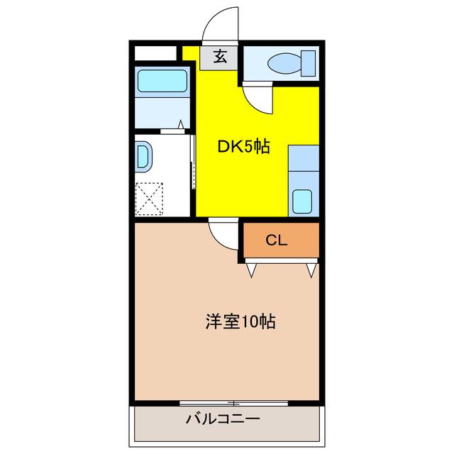 ASUKA(1DK/3階)の間取り写真