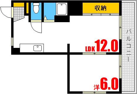 神川ニューマンション(1LDK/5階)の間取り写真