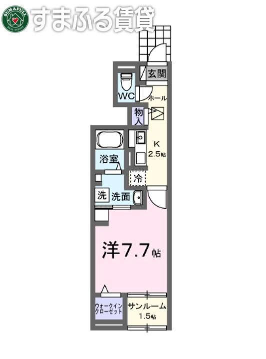 フラン アビタシオン(1K/1階)の間取り写真