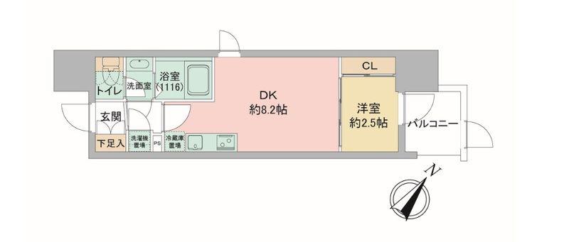 セレニテ神戸駅前アリエ(1LDK/15階)の間取り写真